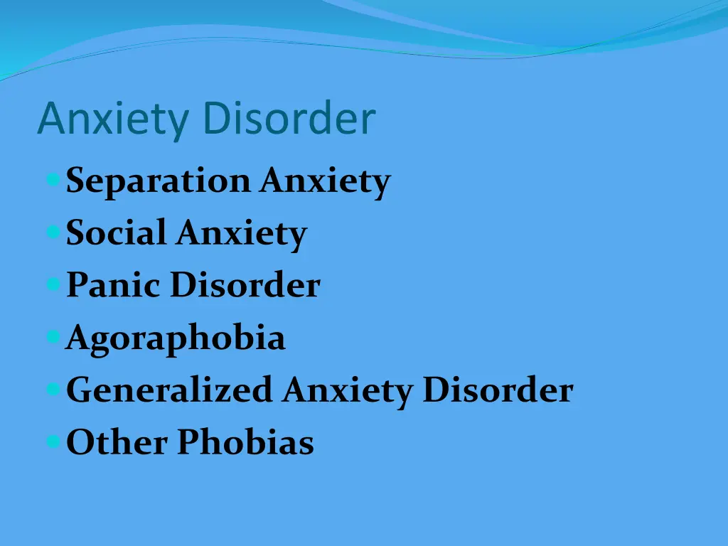 anxiety disorder separation anxiety social