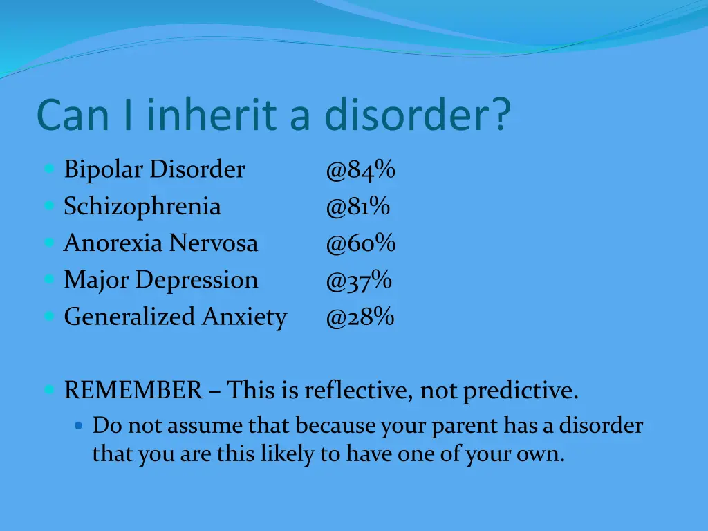 can i inherit a disorder