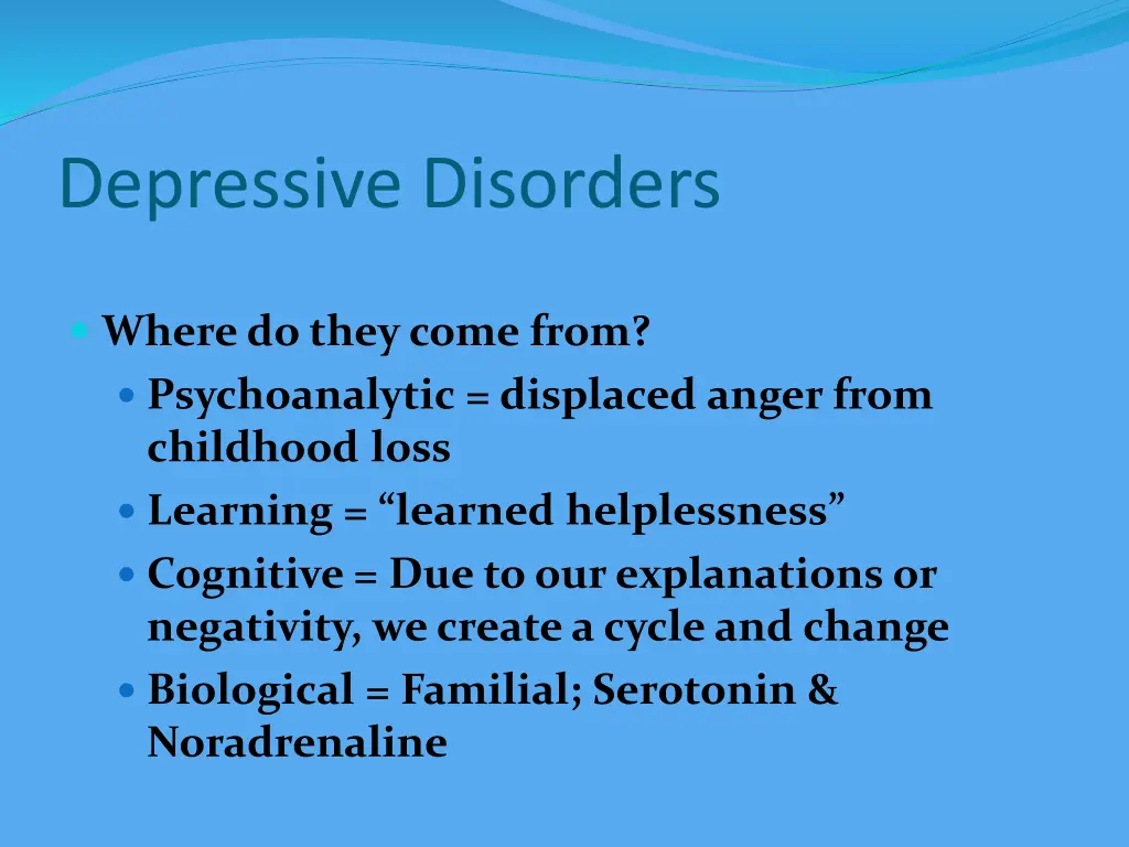 depressive disorders