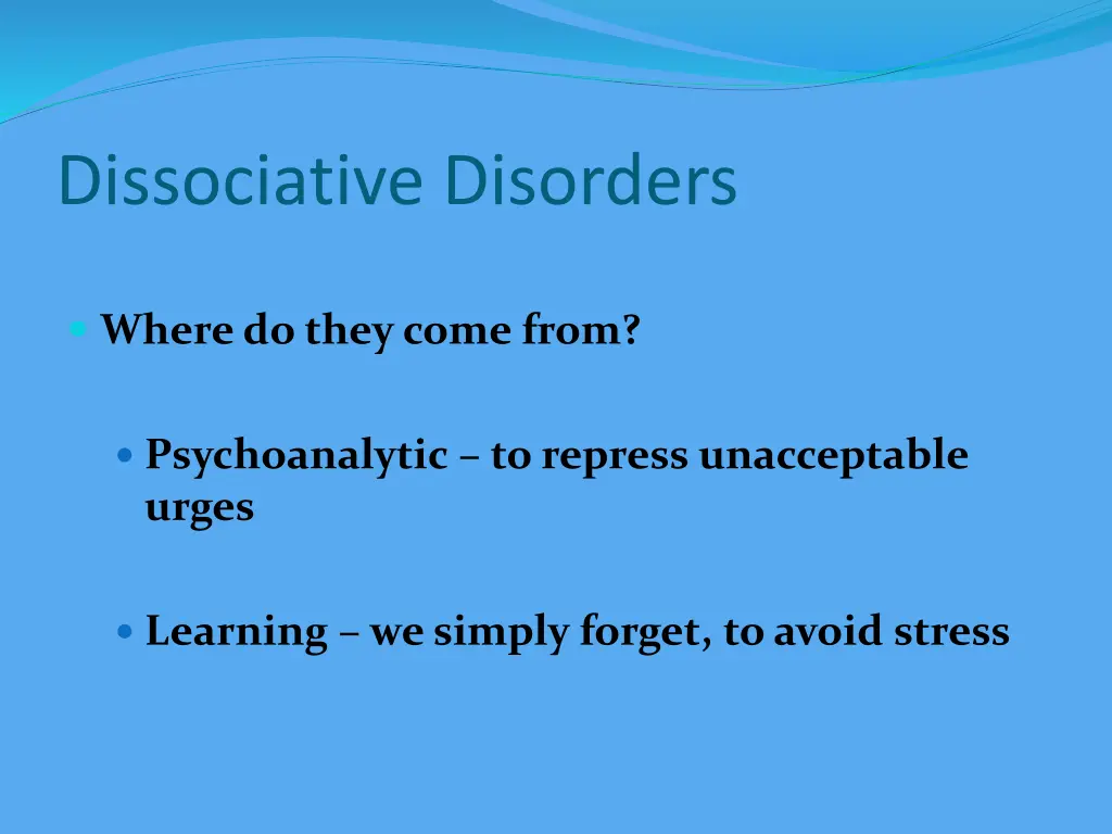 dissociative disorders