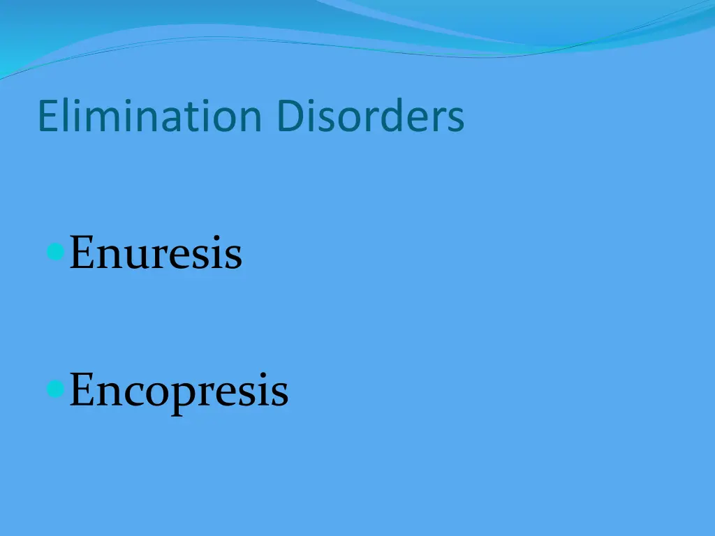 elimination disorders