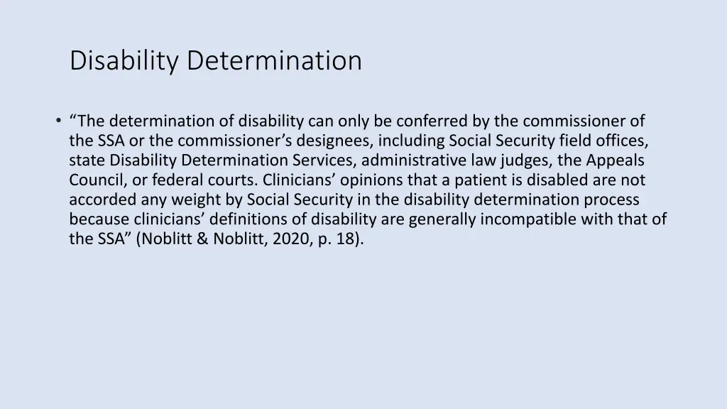 disability determination