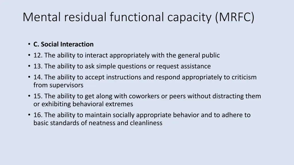 mental residual functional capacity mrfc 2