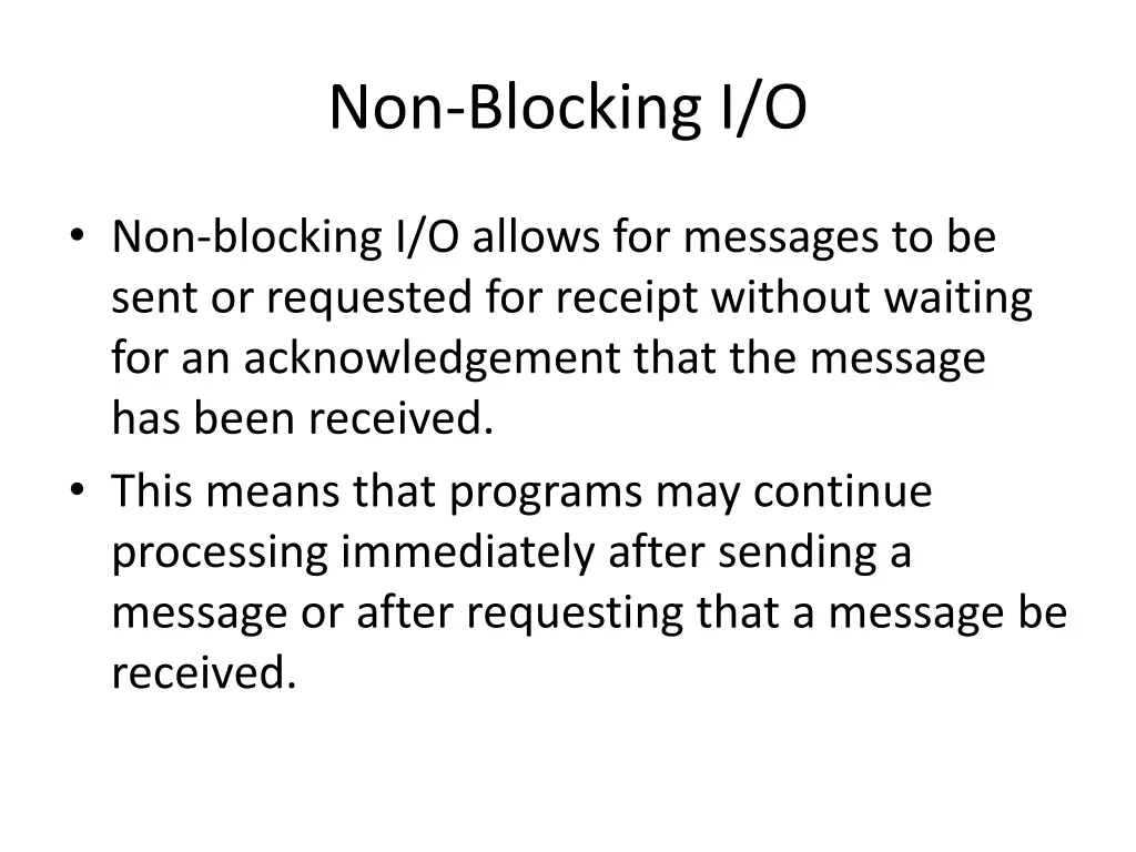 non blocking i o 1