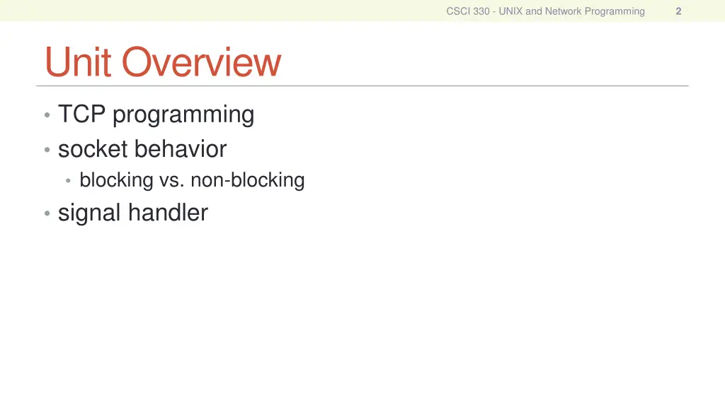 csci 330 unix and network programming 1
