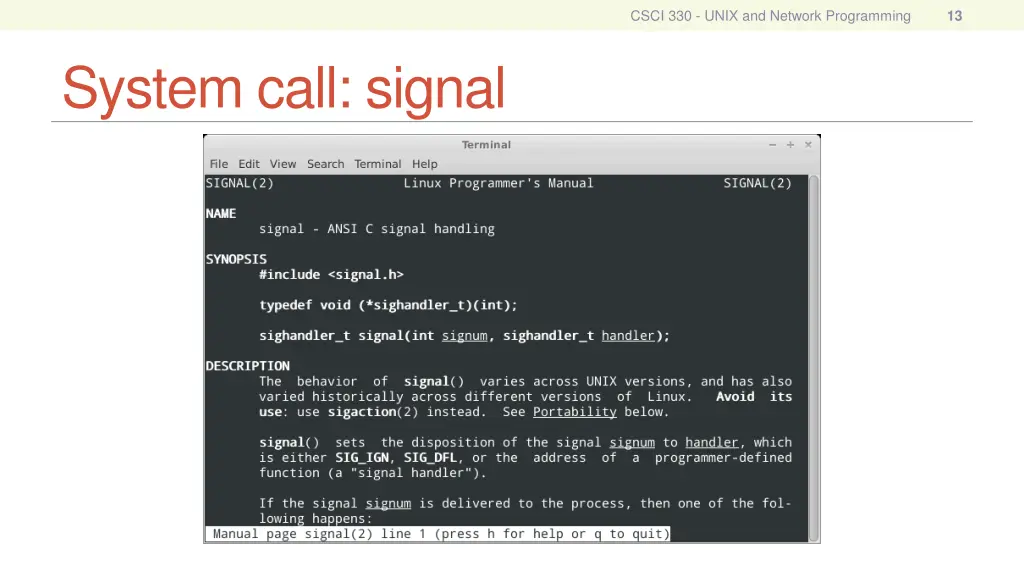 csci 330 unix and network programming 12