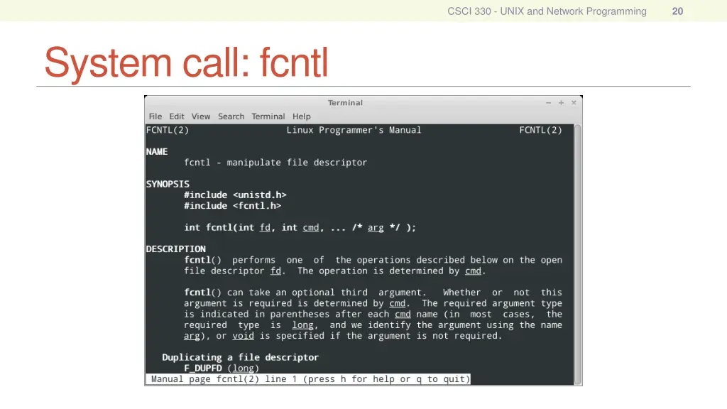 csci 330 unix and network programming 19