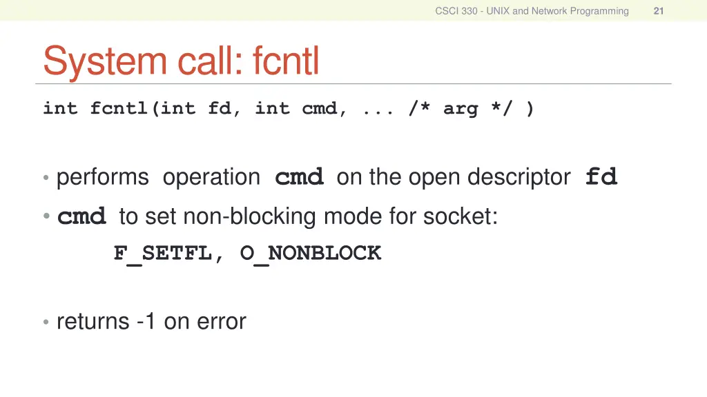 csci 330 unix and network programming 20