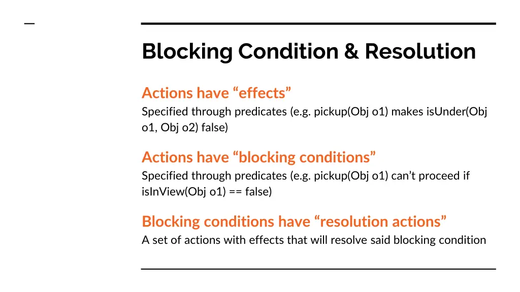 blocking condition resolution