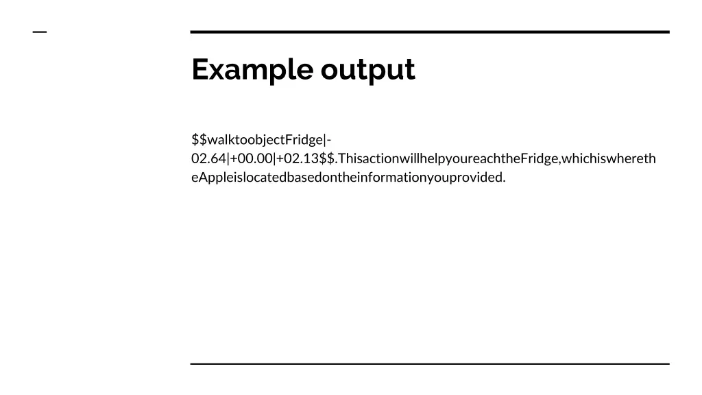 example output