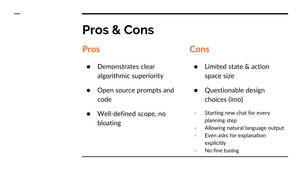 pros cons