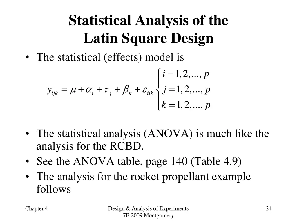 statistical analysis of the latin square design