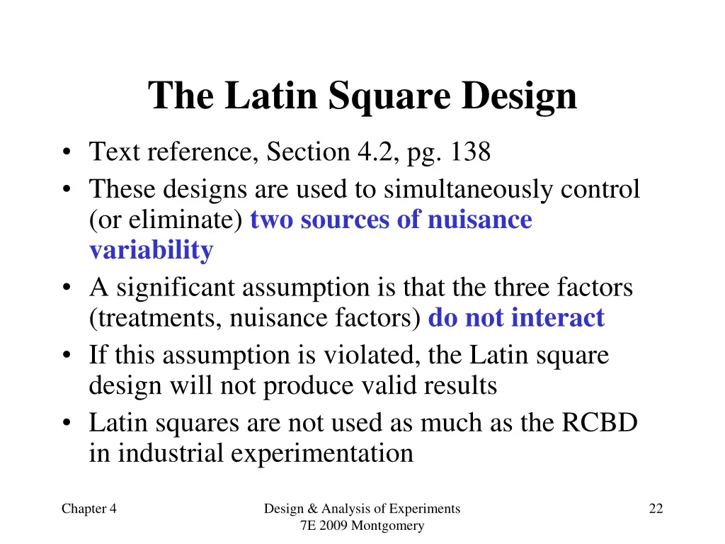 the latin square design