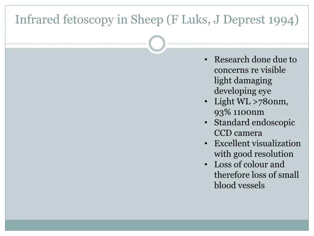 infrared fetoscopy in sheep f luks j deprest 1994