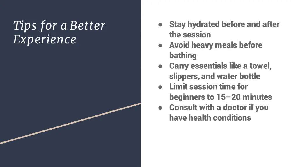 tips for a better experience