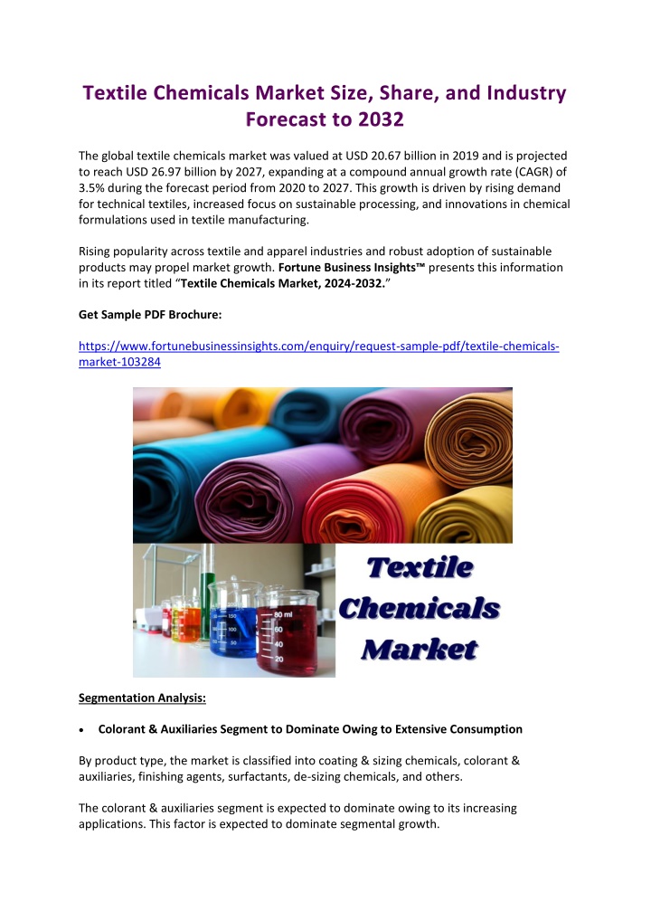 textile chemicals market size share and industry