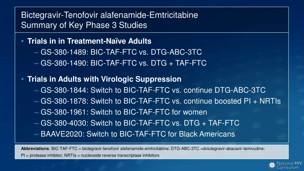 bictegravir tenofovir alafenamide emtricitabine 3