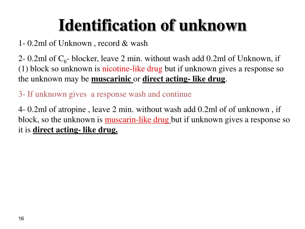 identification of unknown 1 0 2ml of unknown