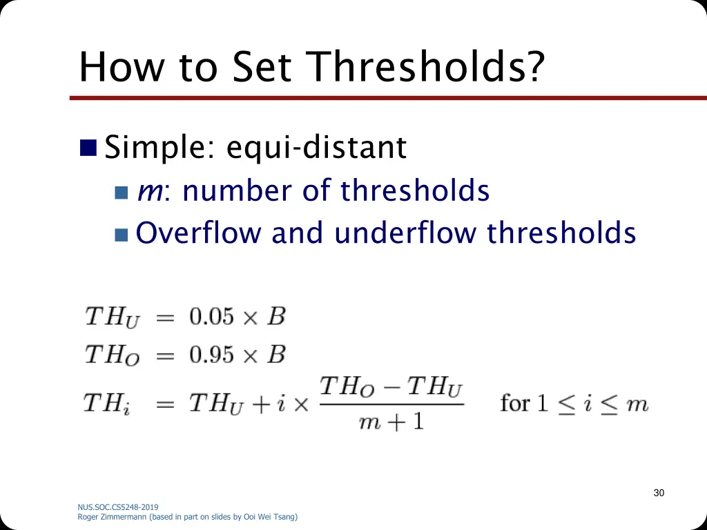 how to set thresholds
