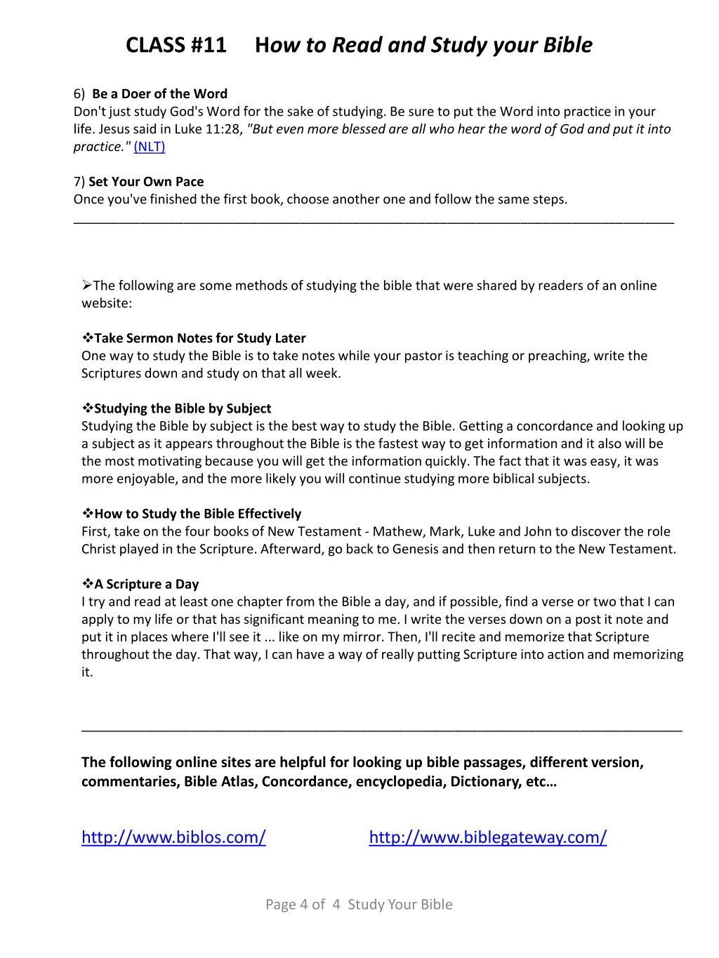 class 11 h ow to read and study your bible 3