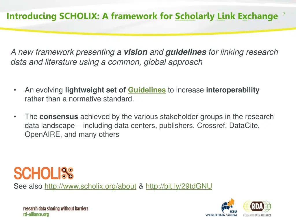 introducing scholix a framework for scholarly
