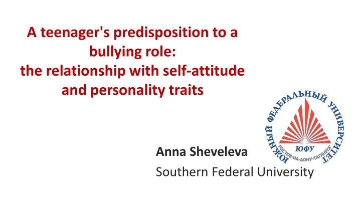 a teenager s predisposition to a bullying role