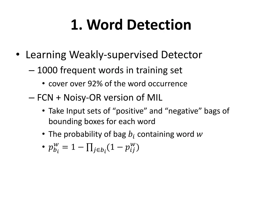 1 word detection