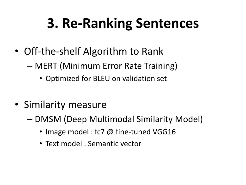 3 re ranking sentences