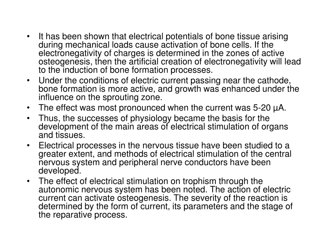 it has been shown that electrical potentials