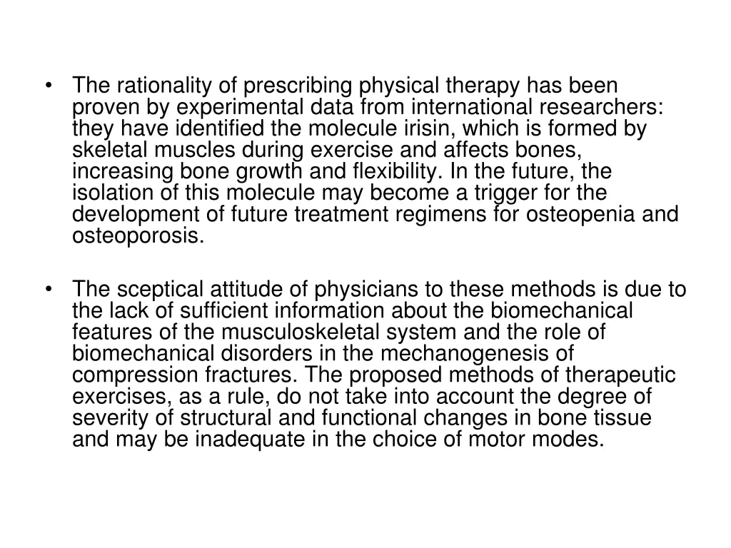 the rationality of prescribing physical therapy