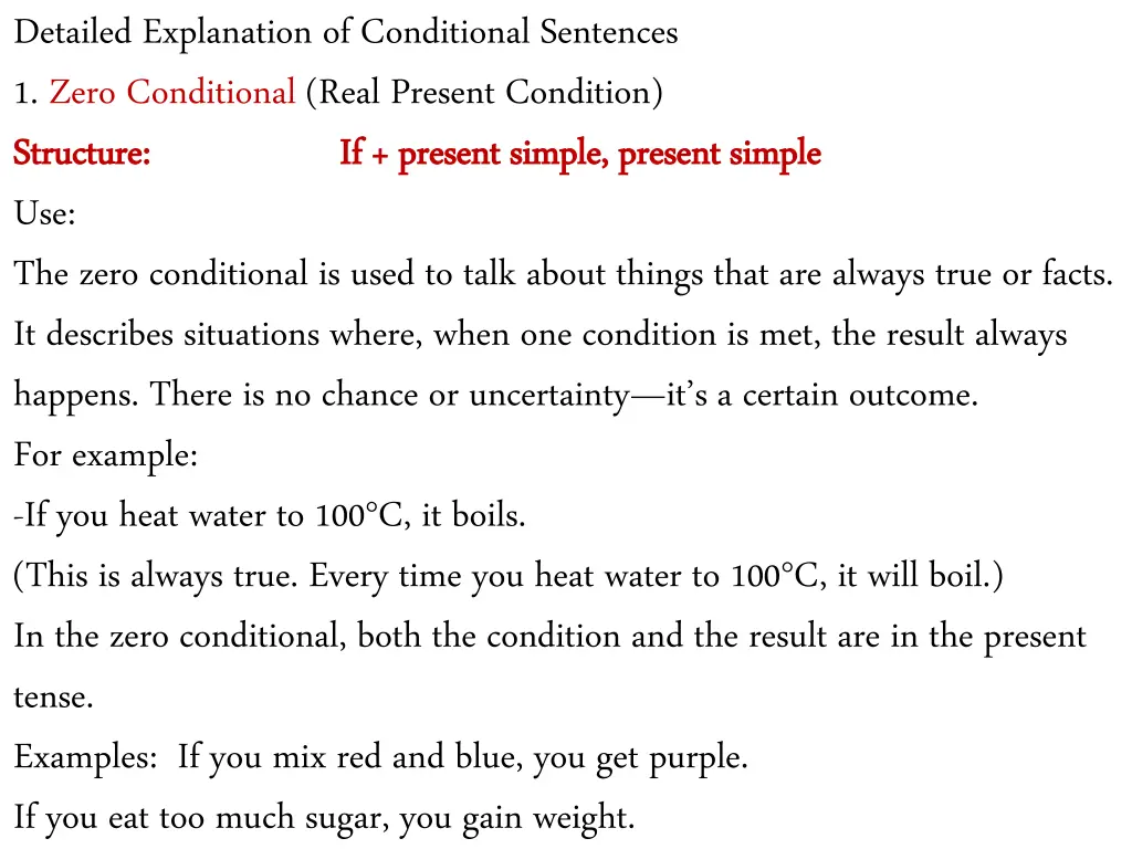 detailed explanation of conditional sentences