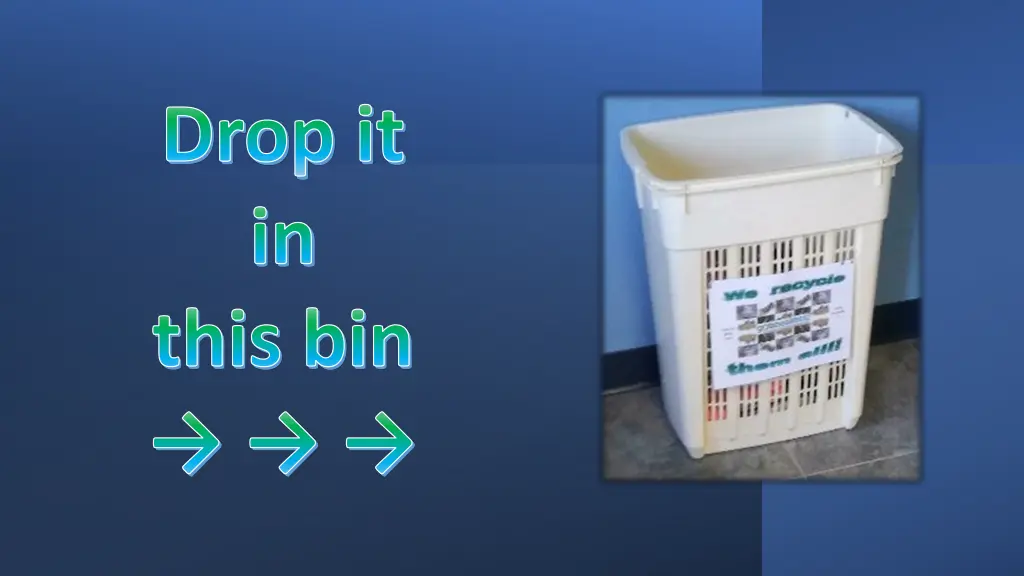 drop it in this bin
