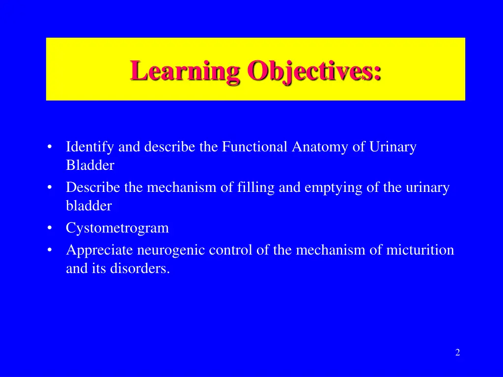 learning objectives