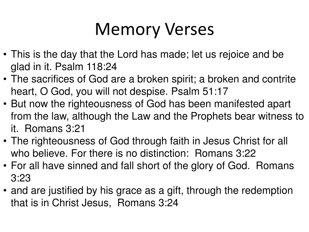 memory verses 1