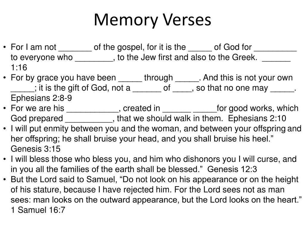 memory verses