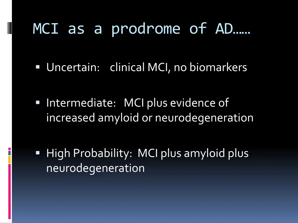 mci as a prodrome of ad