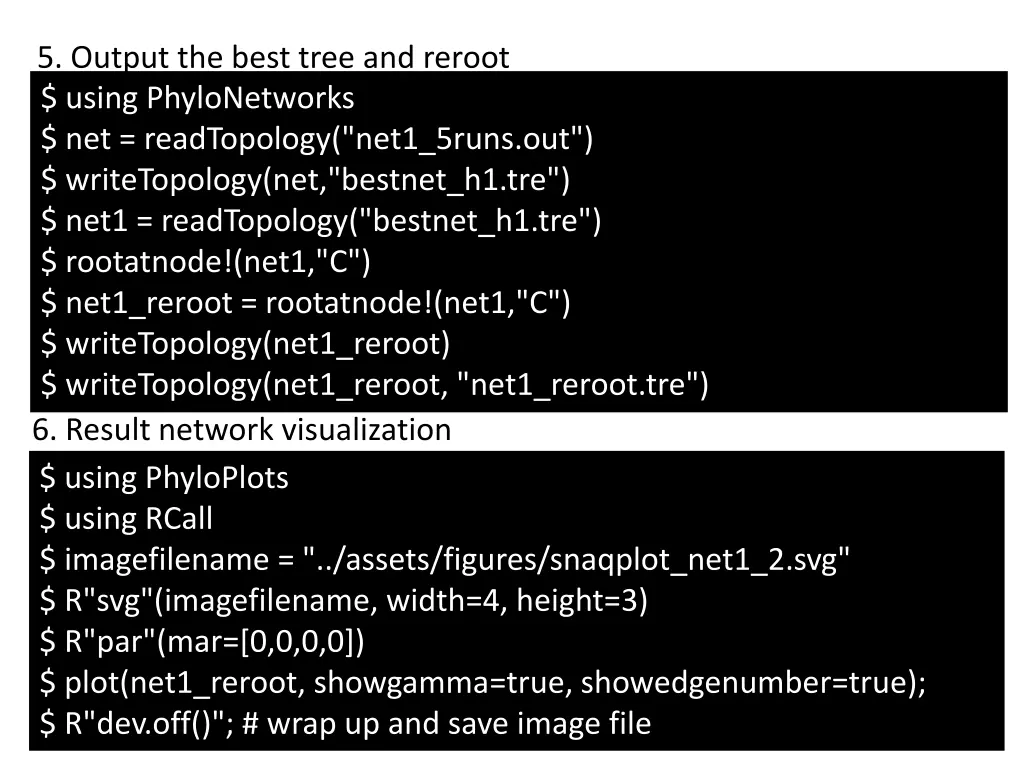 5 output the best tree and reroot using