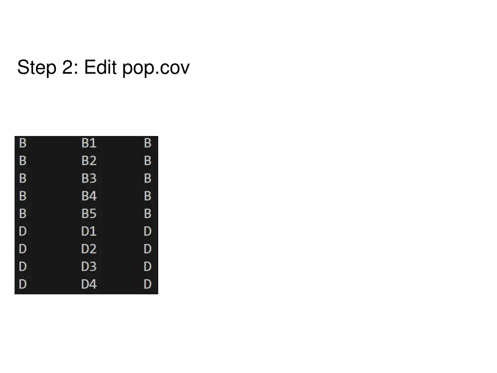 step 2 edit pop cov