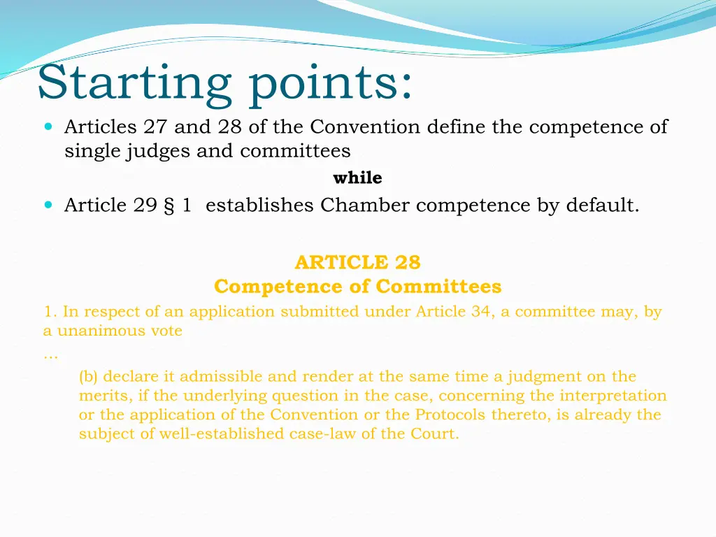 starting points articles