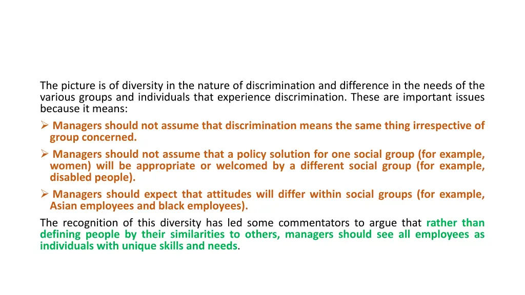 the picture is of diversity in the nature