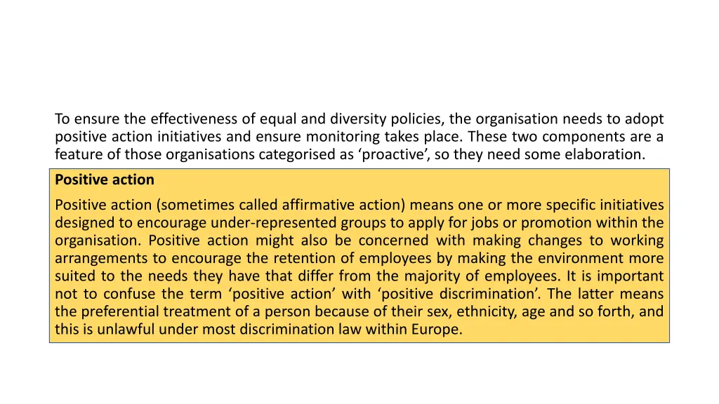 to ensure the effectiveness of equal