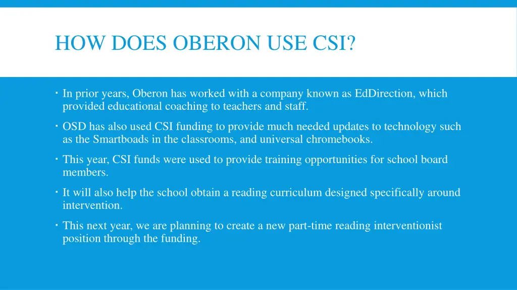 how does oberon use csi