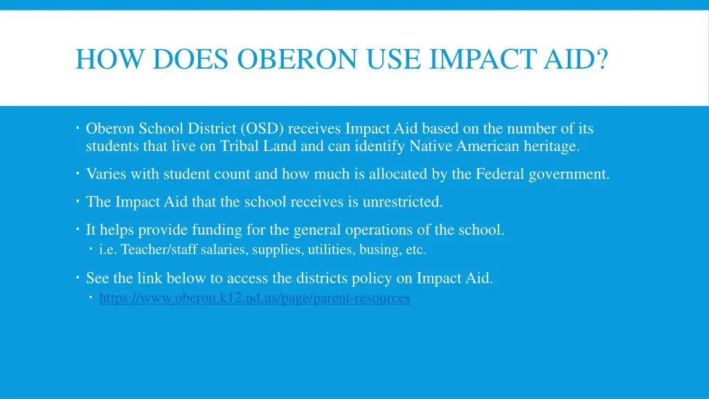 how does oberon use impact aid