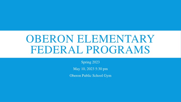 oberon elementary federal programs