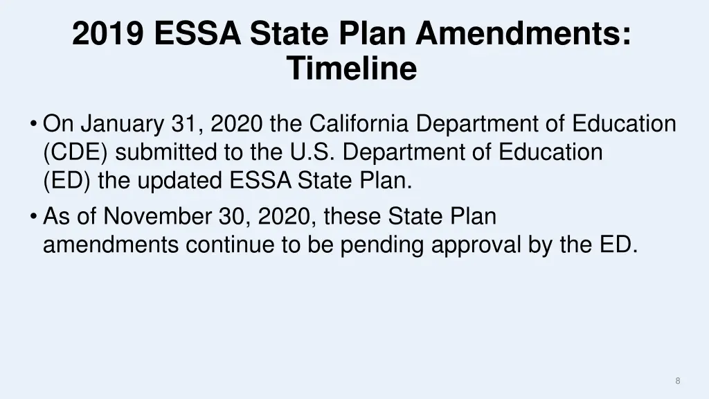 2019 essa state plan amendments timeline