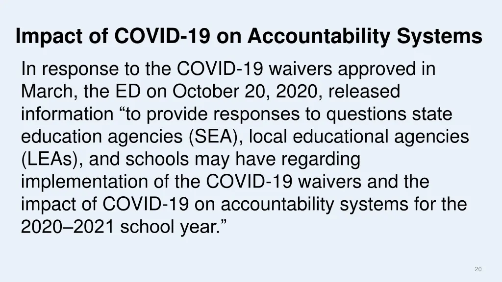 impact of covid 19 on accountability systems
