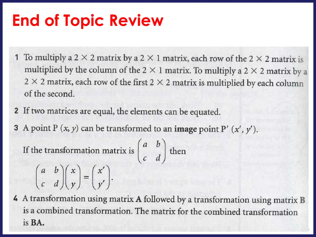 end of topic review