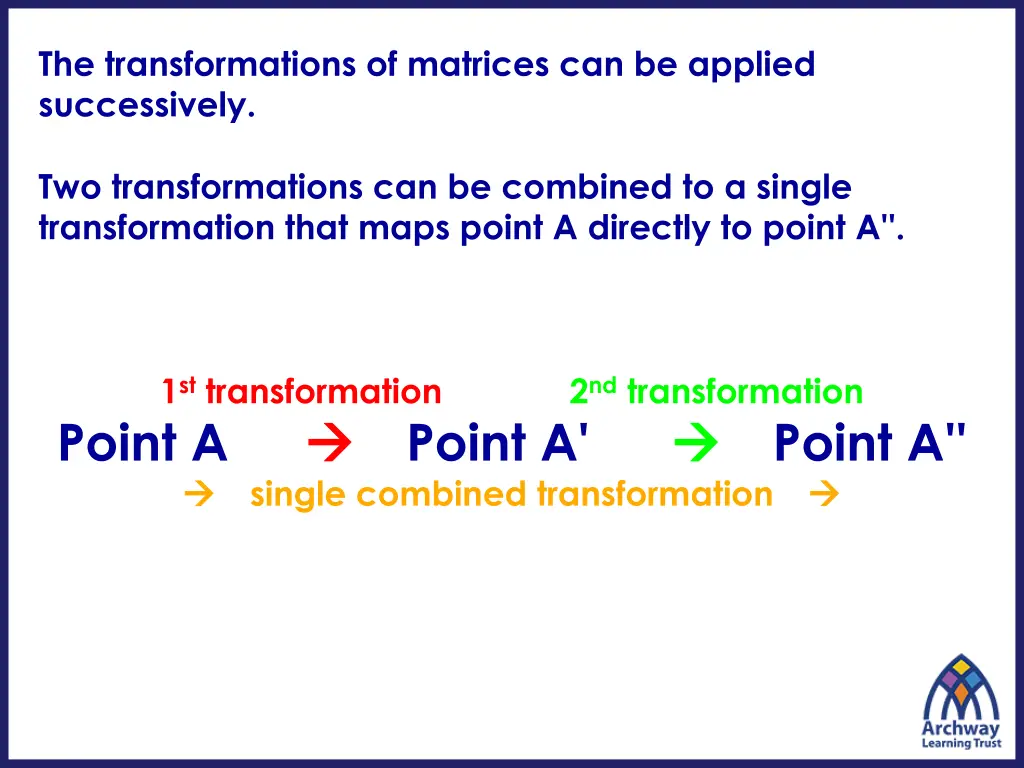 the transformations of matrices can be applied