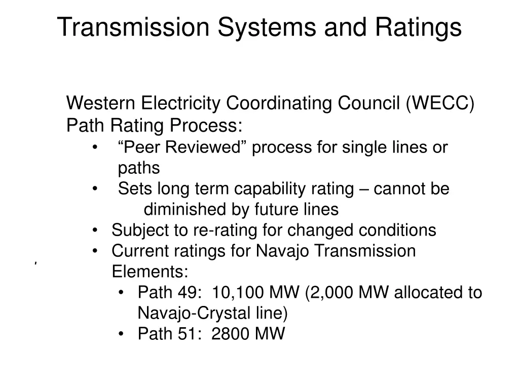 transmission systems and ratings