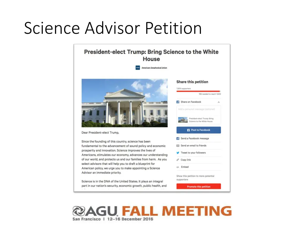 science advisor petition